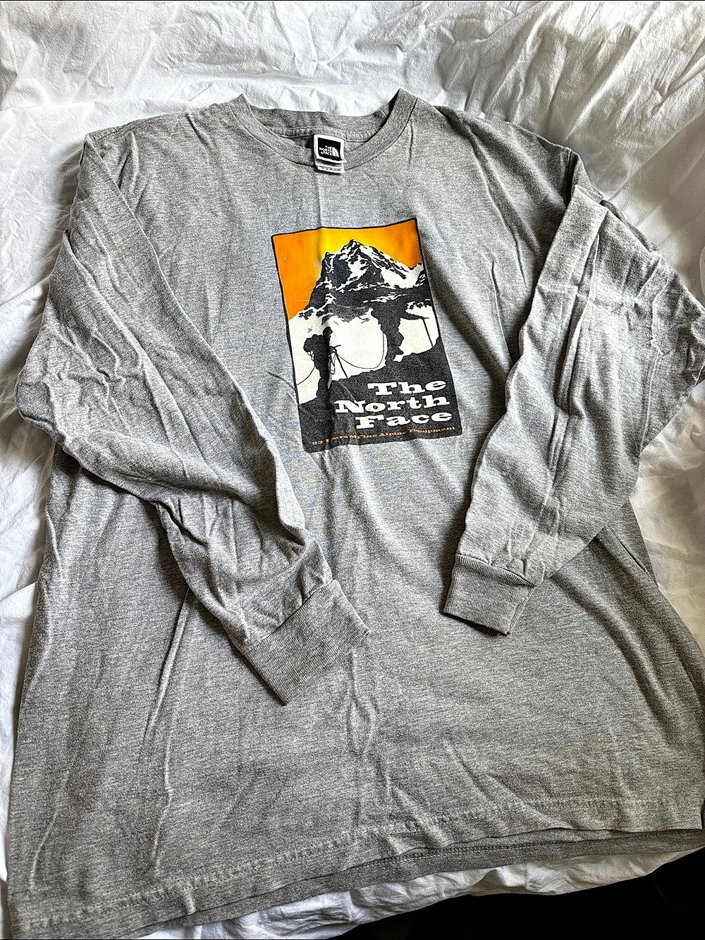 The North Face Graphic Long Sleeve Tee Gray XL